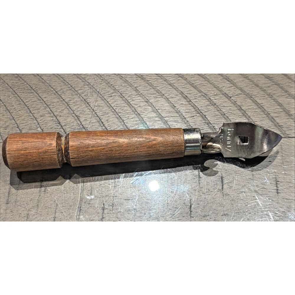 Vintage Bonny Wood Handle Can & Bottle Opener USA Retro Kitchen Tool
